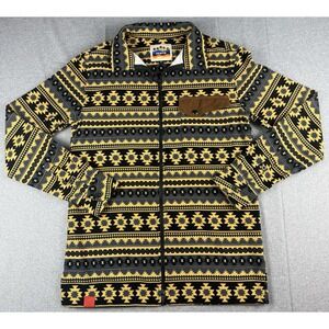 PRNTD by Polymer Mens Small Aztec Southwestern Full Zip Shirt Jacket Cotton